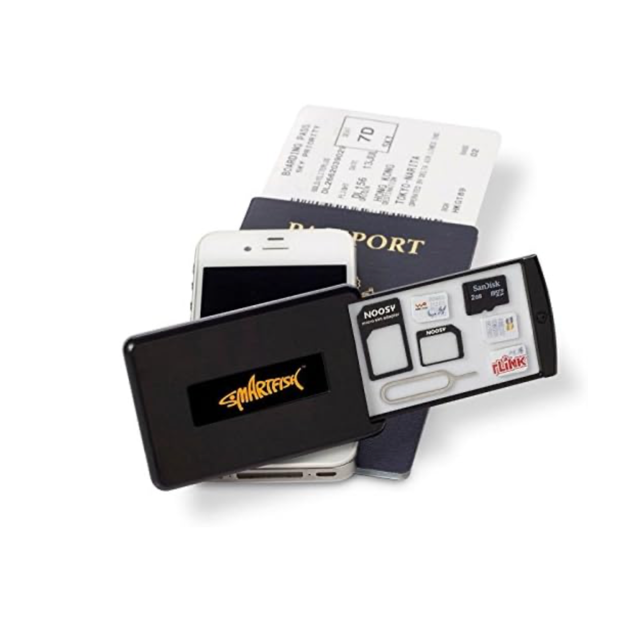 Smartfish Safe Travel Case for SIM Cards Micro SD Cards and Mobile-Tools