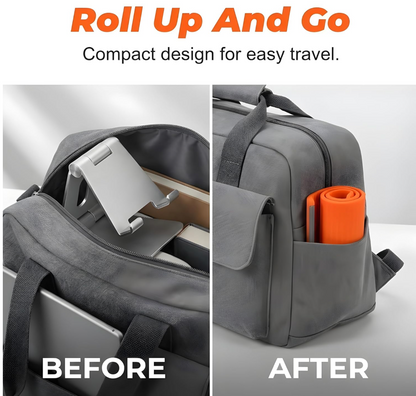 Flexible Portable Foldable Silicone Aluminum Phone Stand for Desk & Travel, Adjustable Non-Slip Universal Phone & Tablet Holder for Home, Kitchen, Office