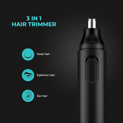 Unisex 3 in 1 Portable Nose and Ear Hair Trimmer Battery Operated  1 x AA (Not included)