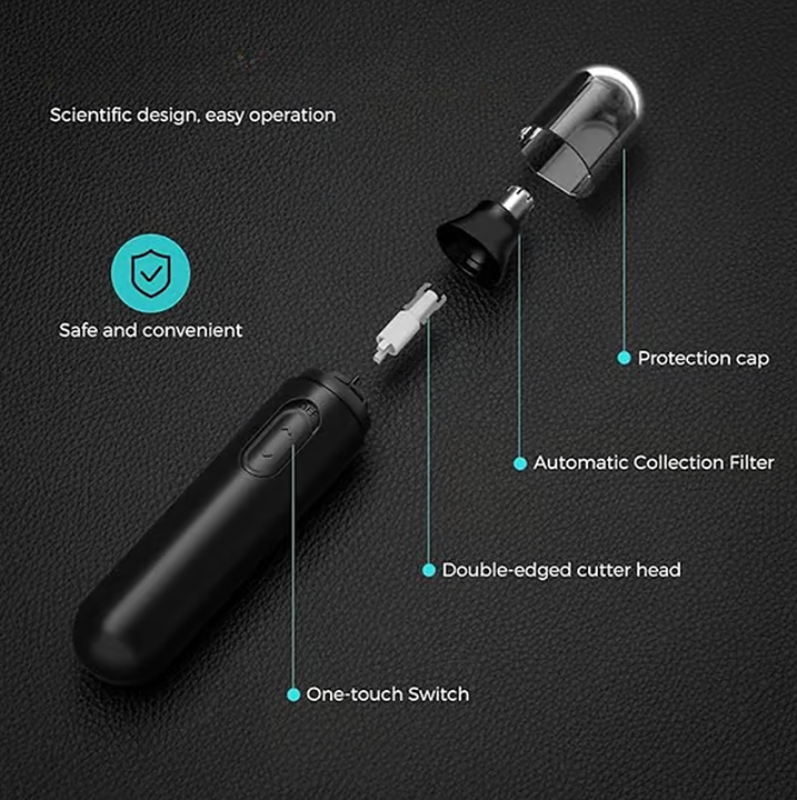 Unisex 3 in 1 Portable Nose and Ear Hair Trimmer Battery Operated  1 x AA (Not included)