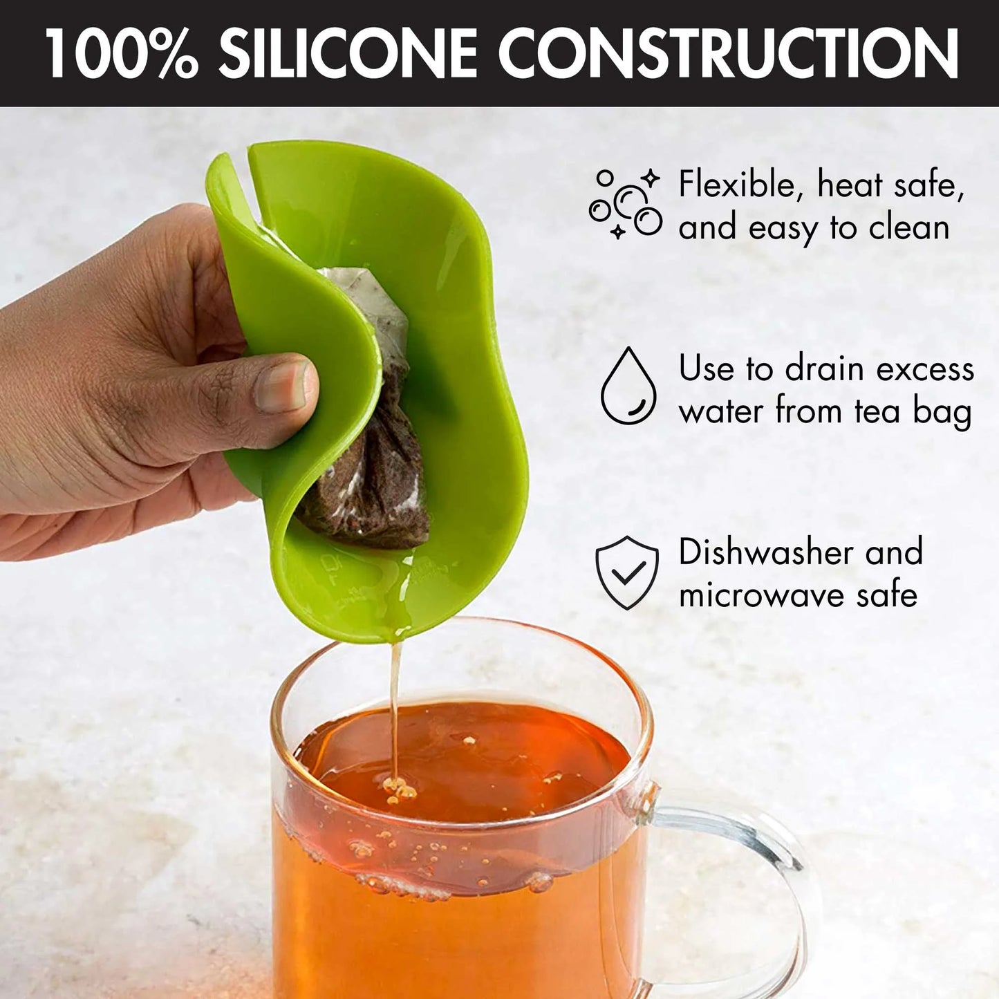 No-Drip Tea Buddy™, Reusable Silicone Tea Bag Holder (Set of 2)