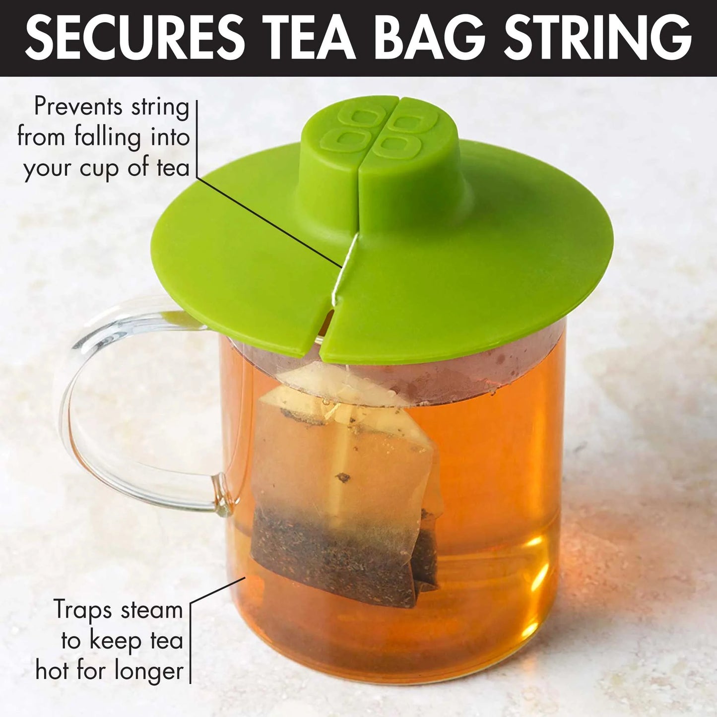 No-Drip Tea Buddy™, Reusable Silicone Tea Bag Holder (Set of 2)