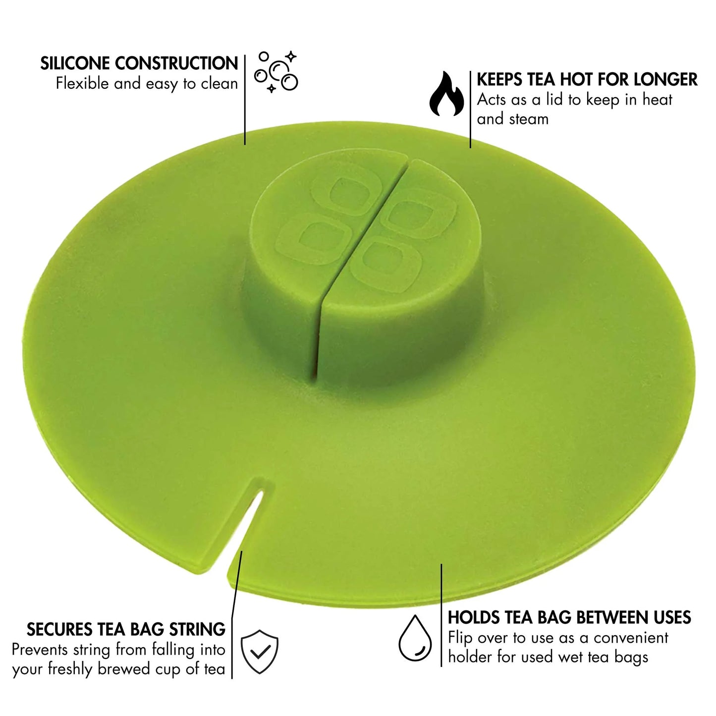 No-Drip Tea Buddy™, Reusable Silicone Tea Bag Holder (Set of 2)