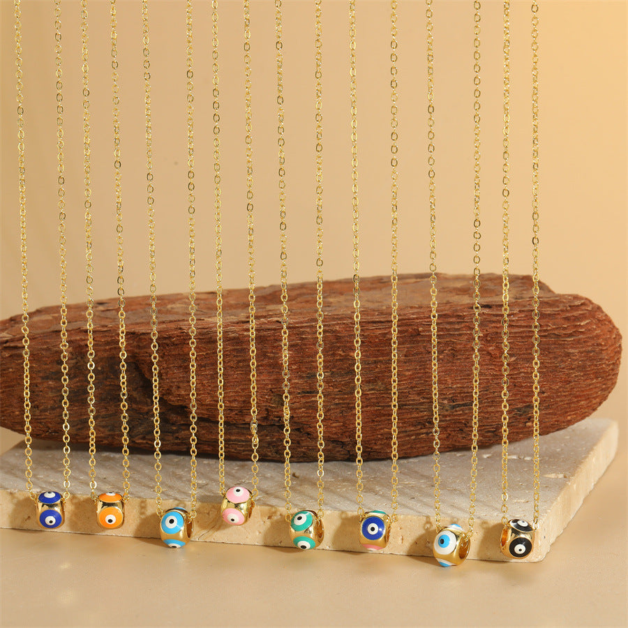 Gold evil eye bead necklace