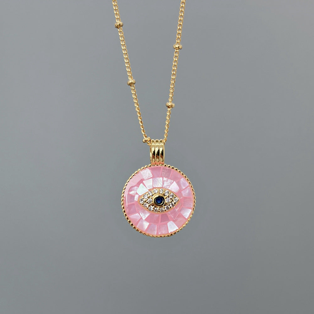 Crystal evil eye pendant necklace