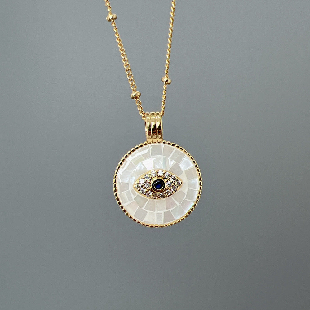 Crystal evil eye pendant necklace