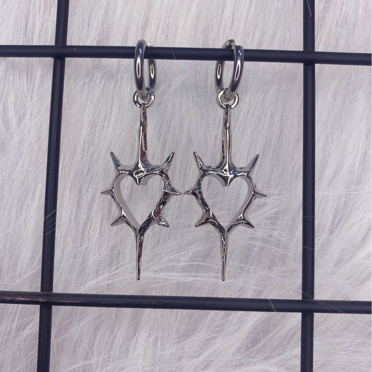 Spiked Heart Earrings