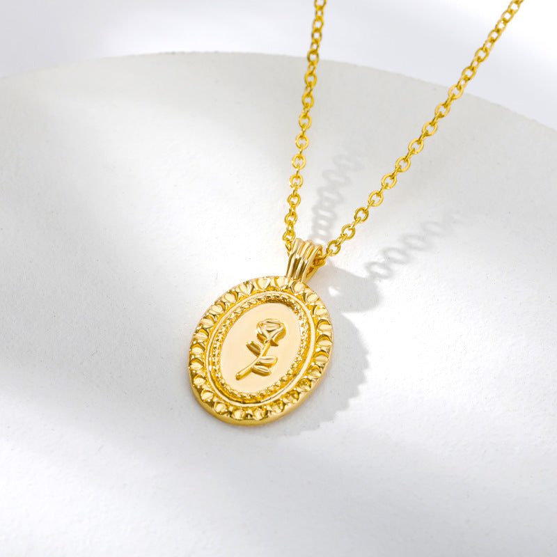 Victorian Rose Pendant Necklace