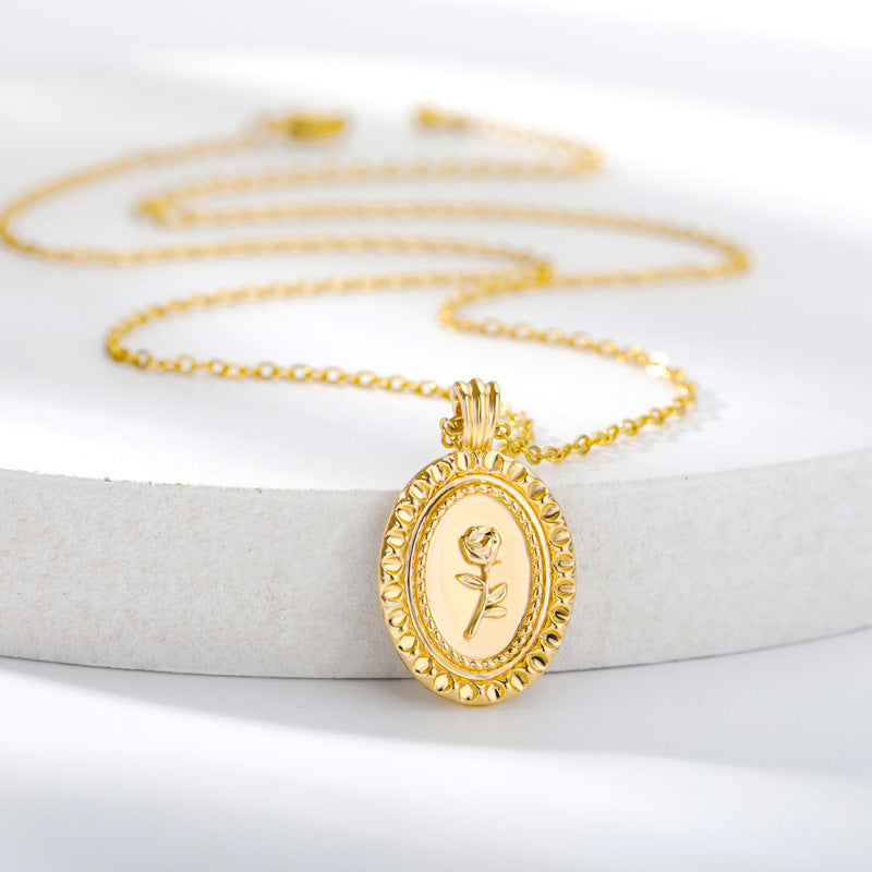 Victorian Rose Pendant Necklace