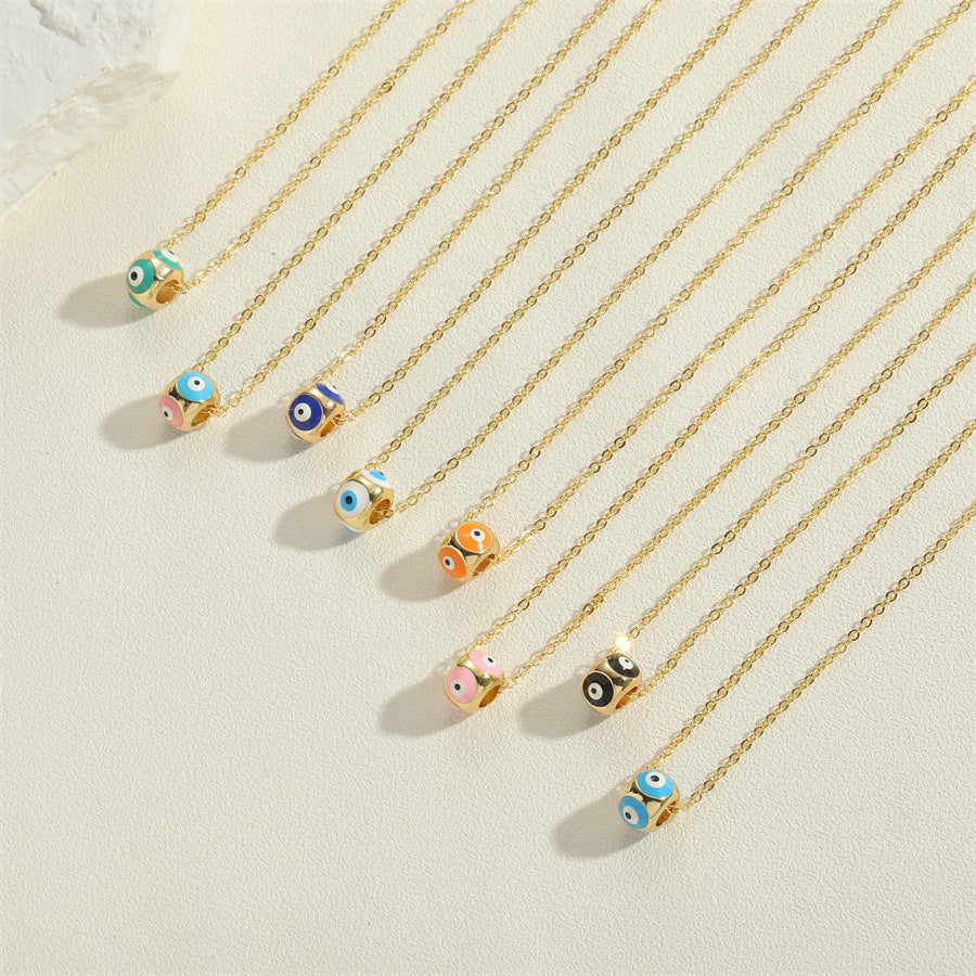 Gold evil eye bead necklace