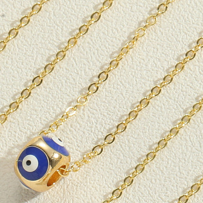 Gold evil eye bead necklace