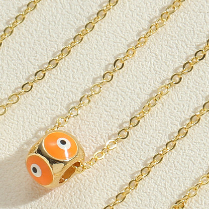 Gold evil eye bead necklace