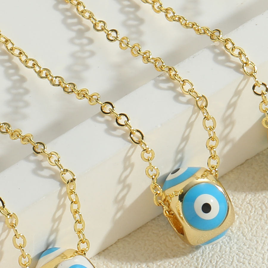 Gold evil eye bead necklace