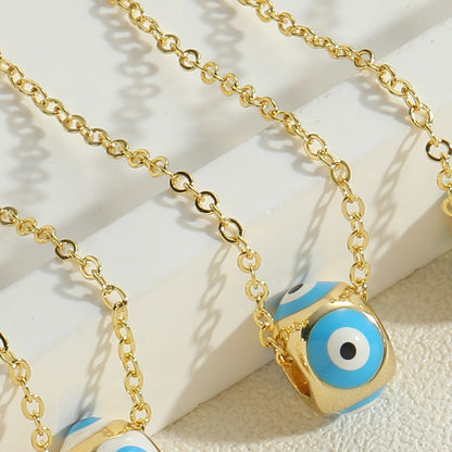 Gold evil eye bead necklace