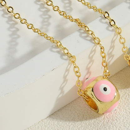 Gold evil eye bead necklace