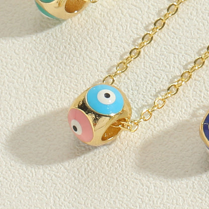 Gold evil eye bead necklace