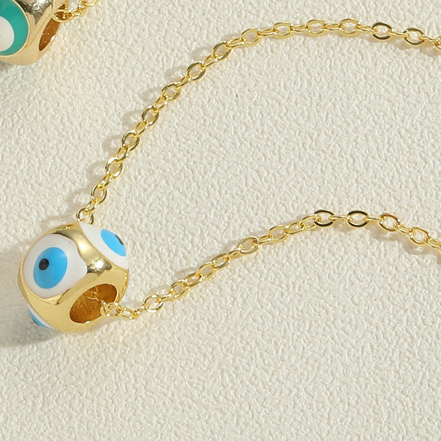 Gold evil eye bead necklace