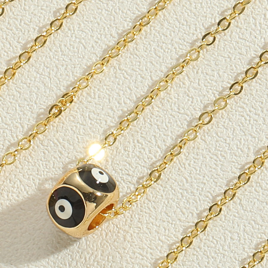 Gold evil eye bead necklace
