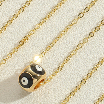 Gold evil eye bead necklace