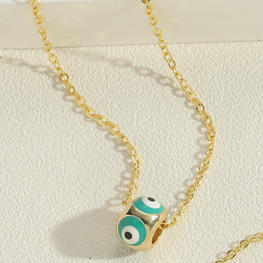 Gold evil eye bead necklace