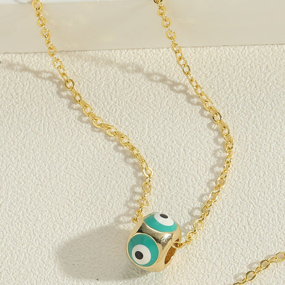 Gold evil eye bead necklace