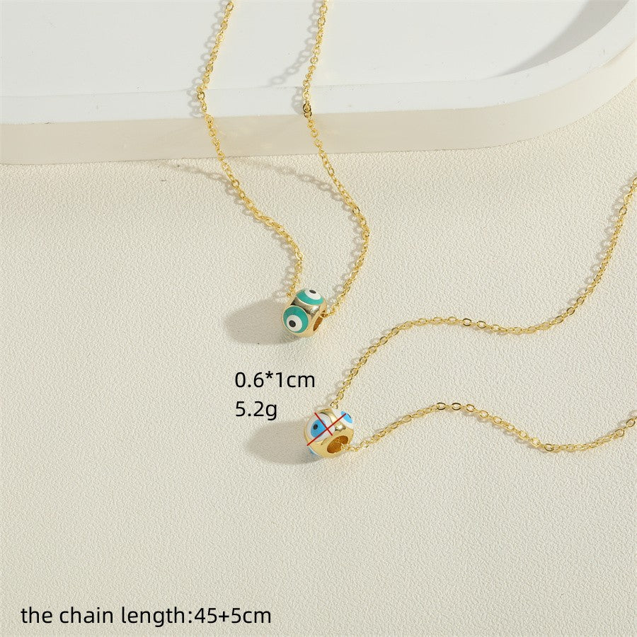 Gold evil eye bead necklace