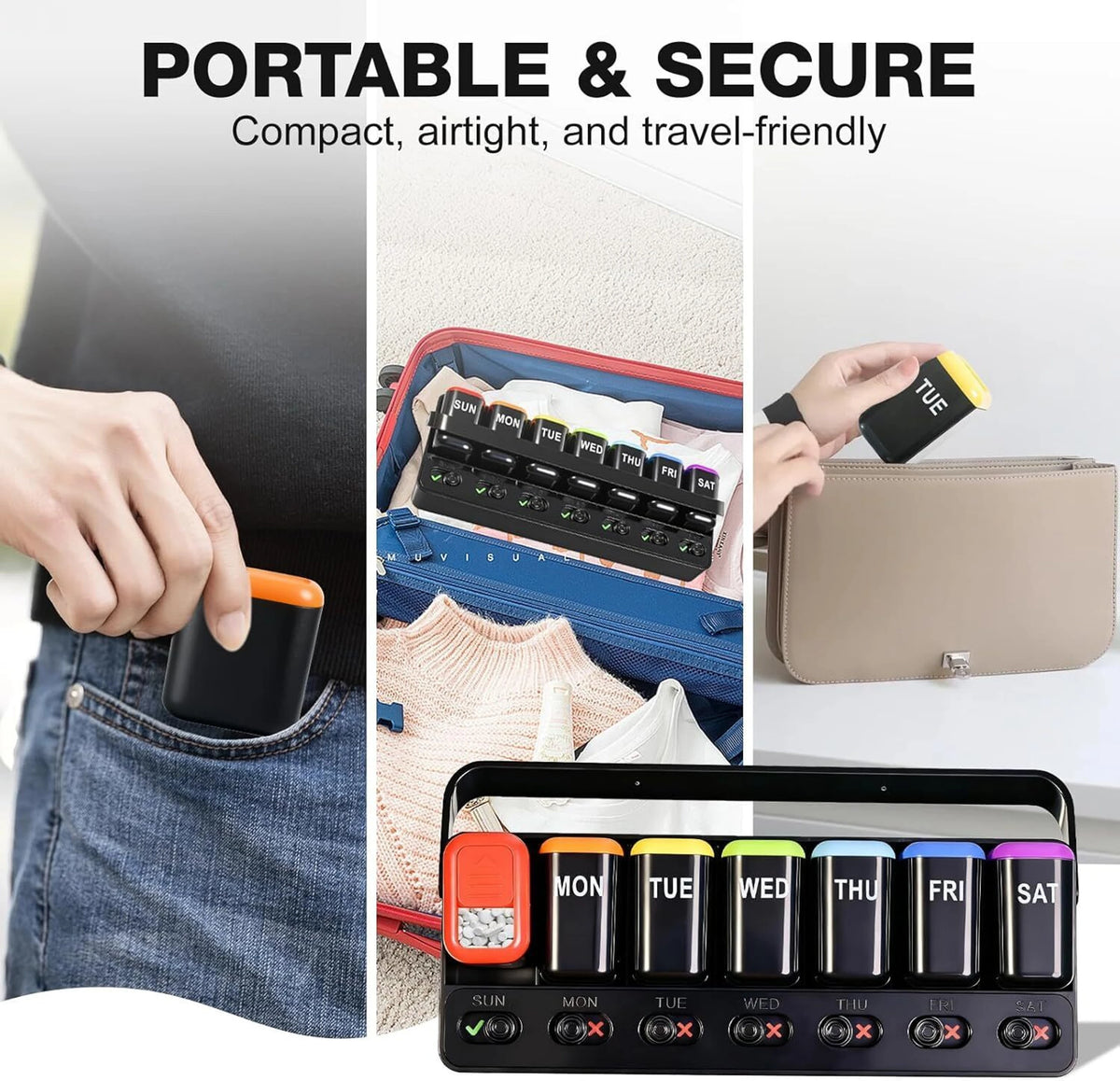 7-Day Detachable Daily Pill Organiser with Checkbox