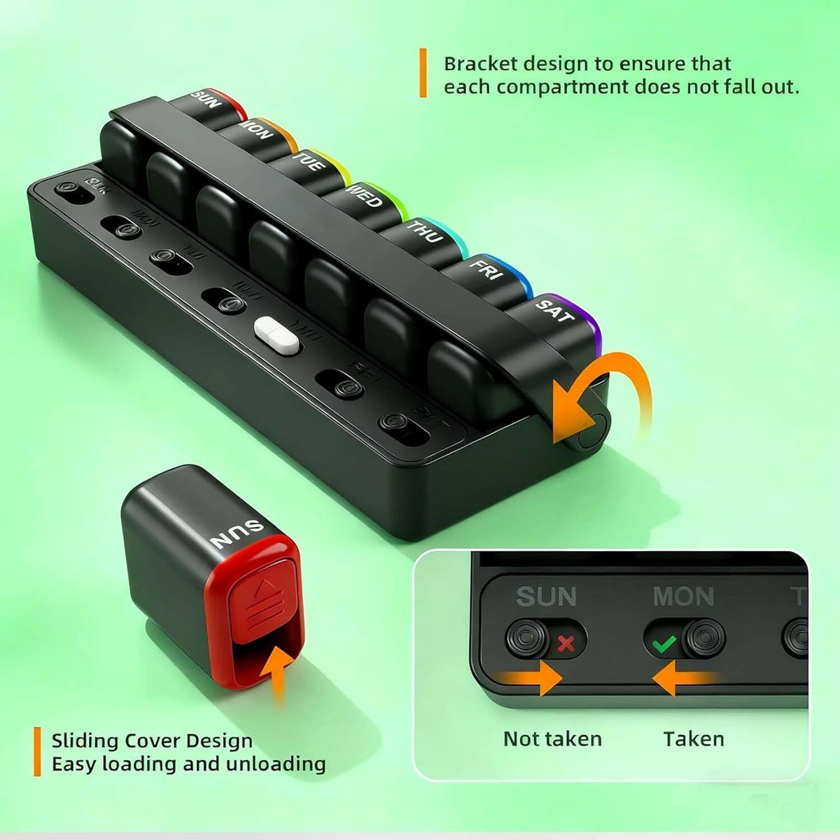 7-Day Detachable Daily Pill Organiser with Checkbox