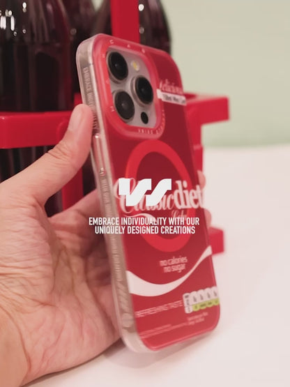 WAKCAS Classic Diet Red Beverage Magnetic iPhone Magsafe Case (with optional pop socket)