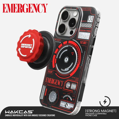 WAKCAS Emergency Switch Magnetic iPhone Magsafe Case (with optional pop socket)