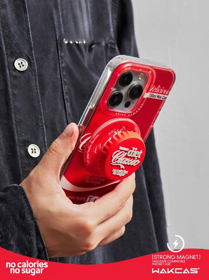 WAKCAS Classic Diet Red Beverage Magnetic iPhone Magsafe Case (with optional pop socket)