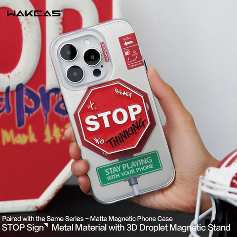 WAKCAS STOP Sign Magnetic iPhone Magsafe Case